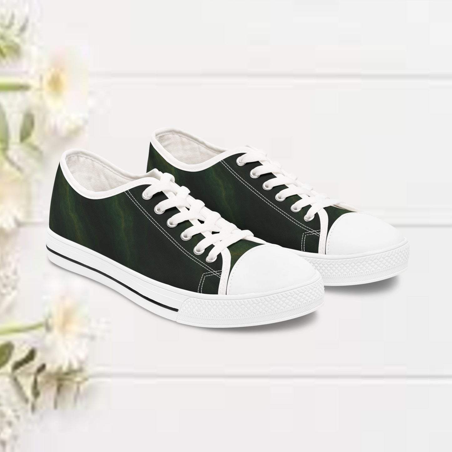 Low Top Sneakers - PrairieSpirits Collection, Green Marble