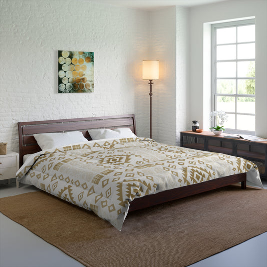 Bohemian Geometric Comforter | Cozy Bedding Set | Vintage Home Decor | Perfect for Bedroom Makeover, Housewarming Gift, or Yule Celebration