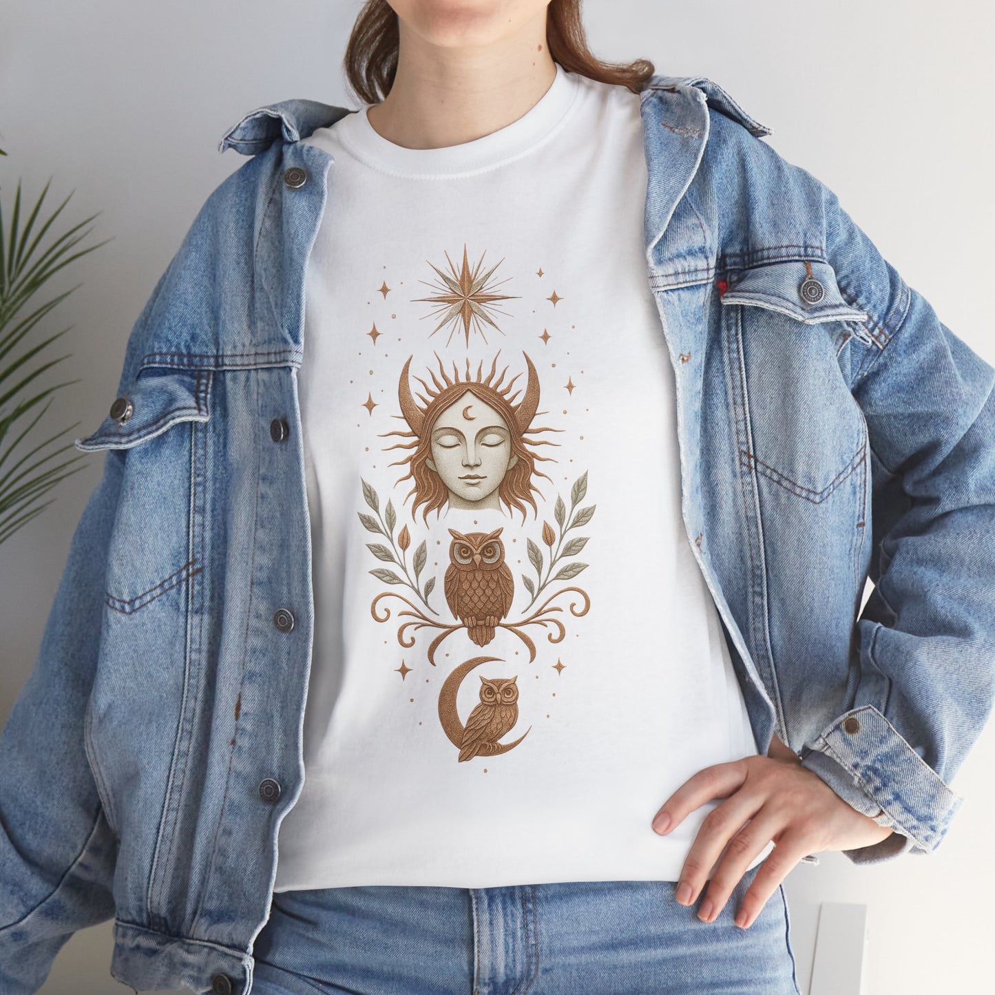 Boho Tee - Moonlight Oracle: Keeper of Wisdom Design