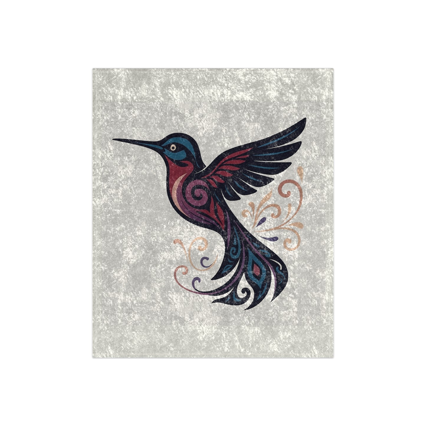 Crushed Velvet Blanket - Blue Hummingbird