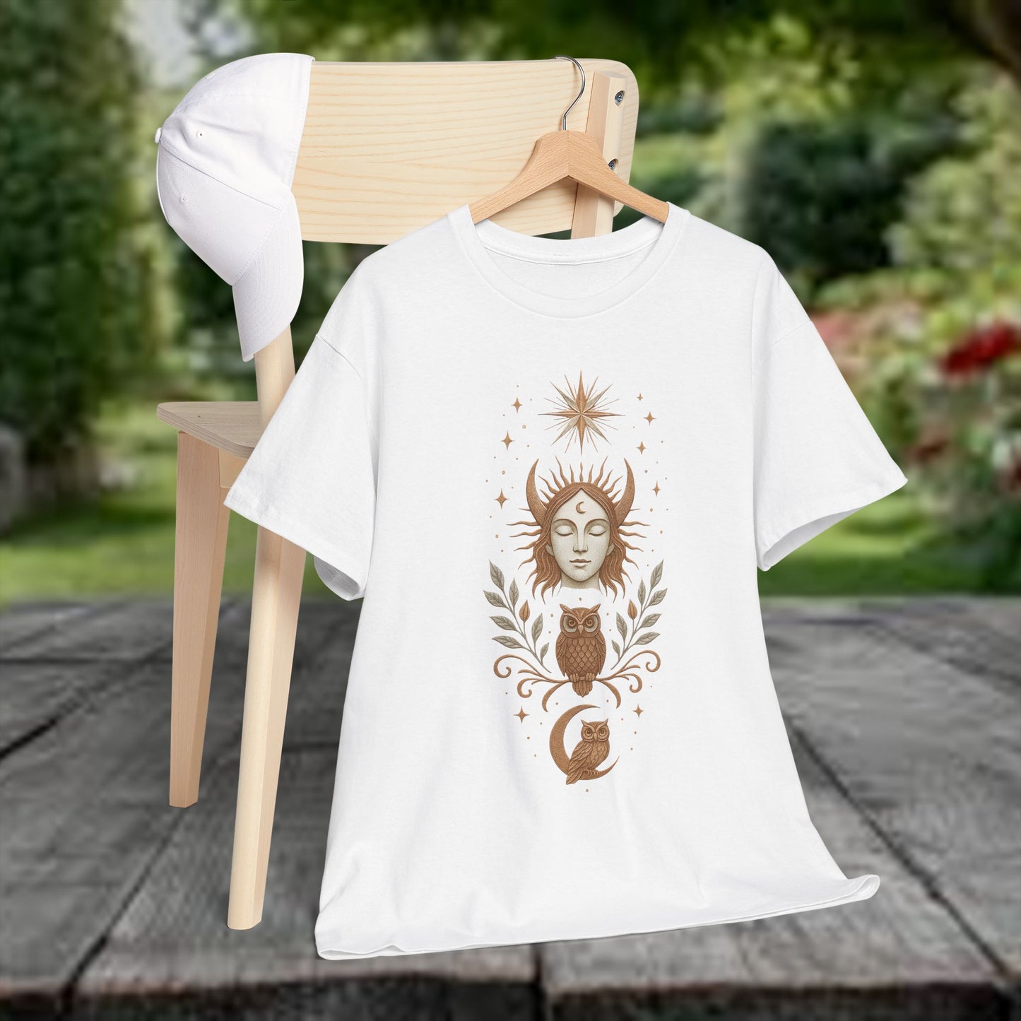 Boho Tee - Moonlight Oracle: Keeper of Wisdom Design
