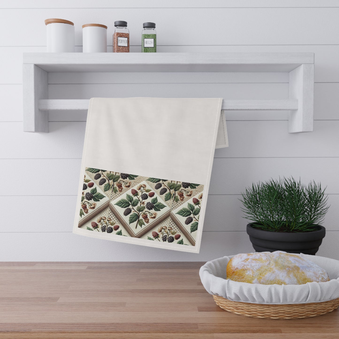 Boho Blackberry Tea Towel