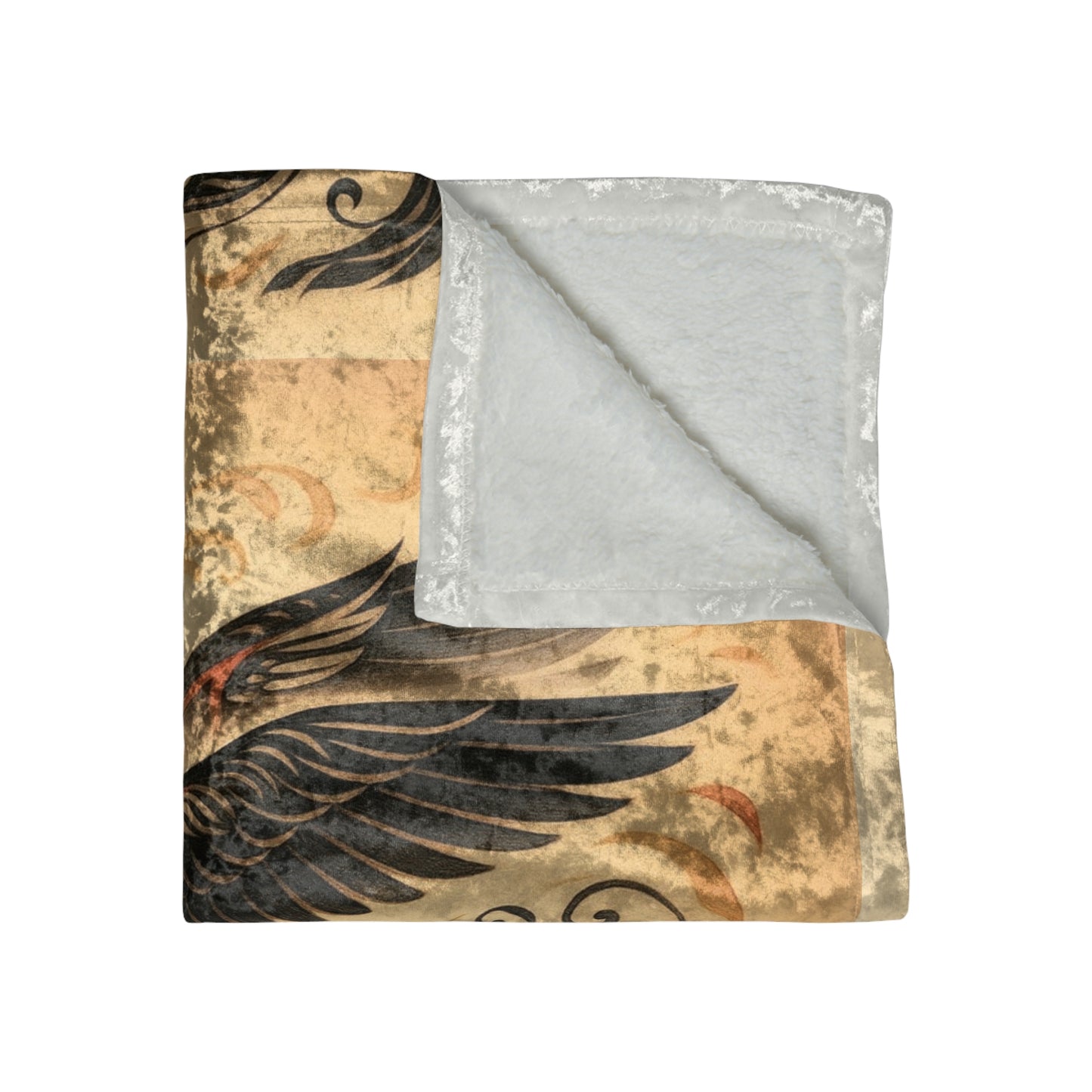 Crushed Velvet Blanket - Gold Hummingbird