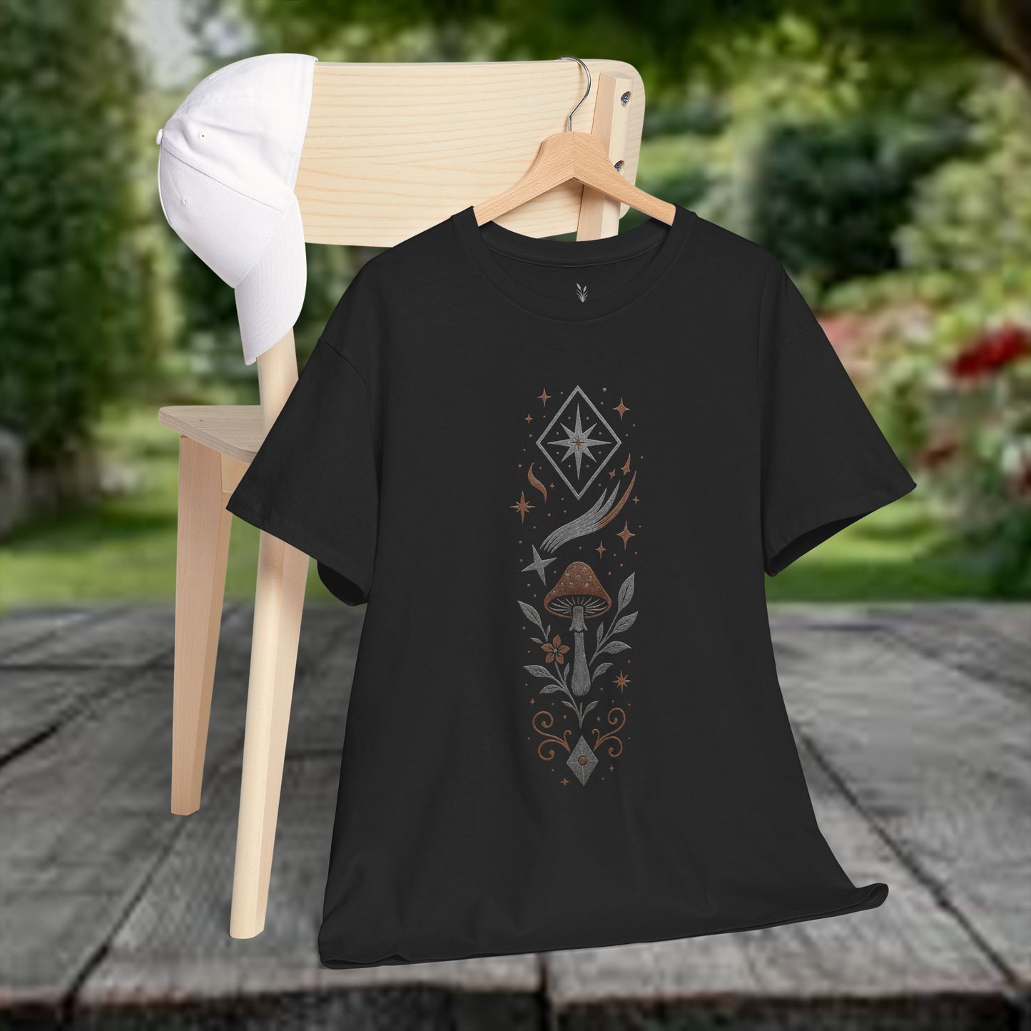 Boho Tee - Stardust Bloom, Portal of the Shroom Design