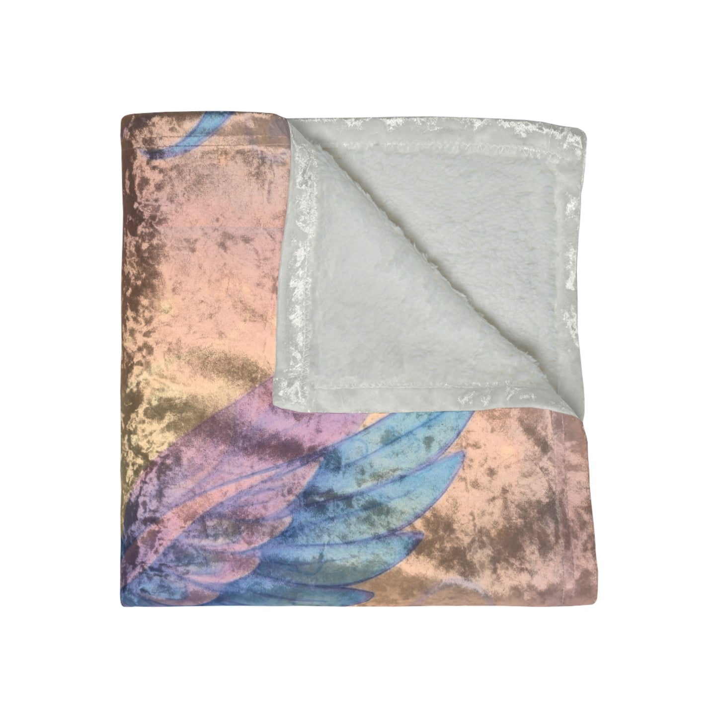 Crushed Velvet Blanket - Pink Hummingbird
