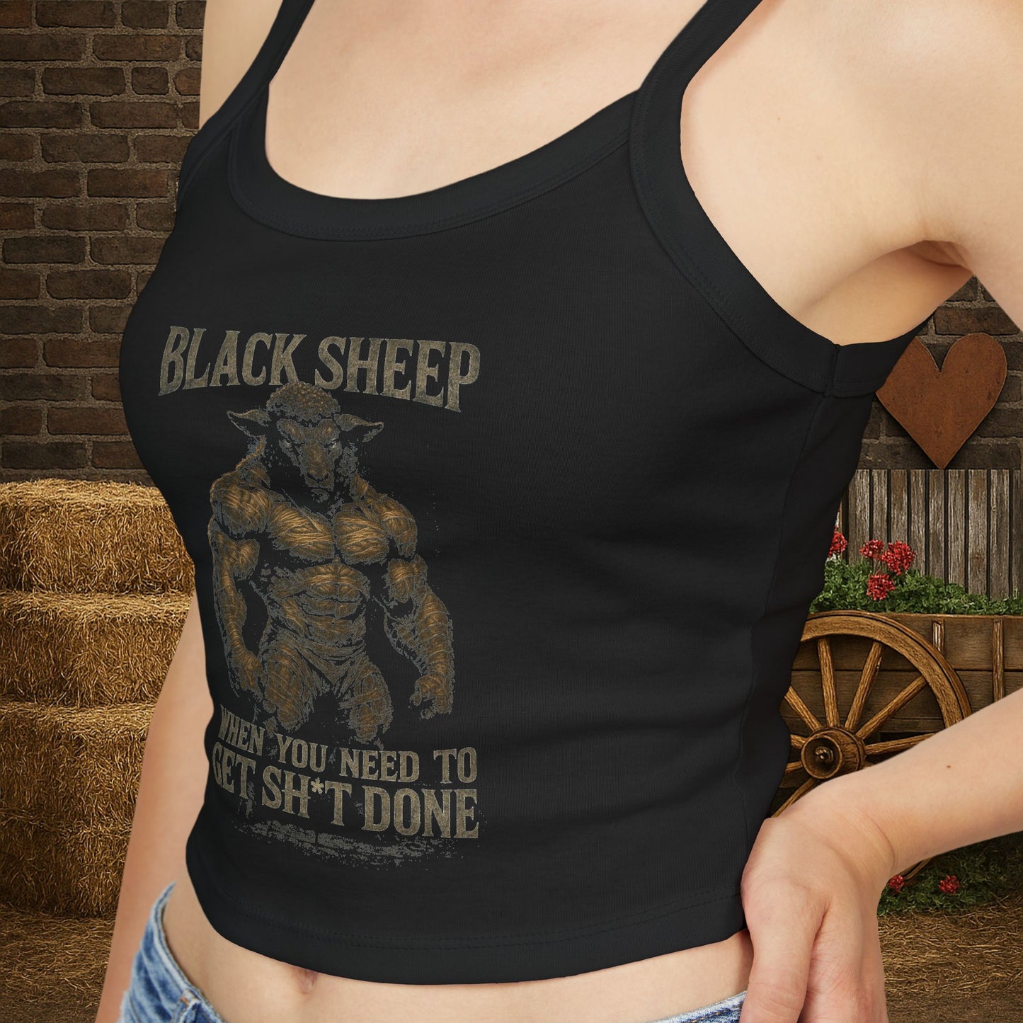 Black Sheep Spaghetti Strap Tank Top - When You Need to Get Sh*t Done