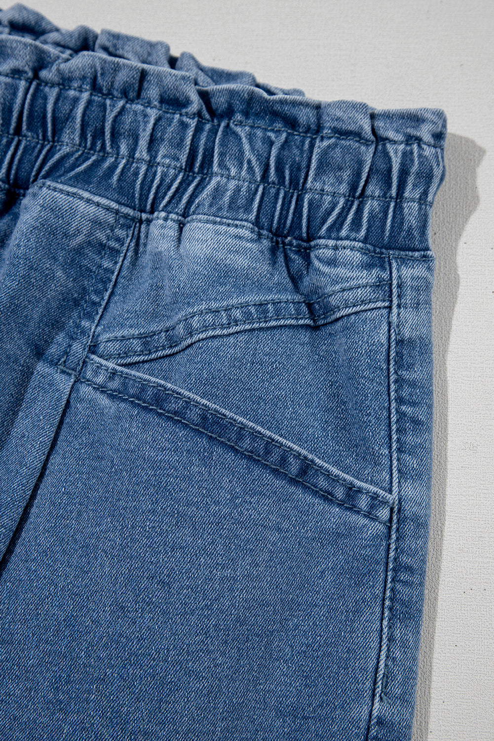 Ashleigh Blue Drawstring High Waist Casual Denim Shorts