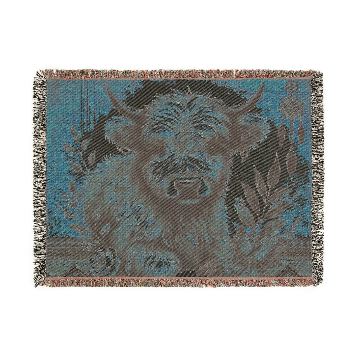 Woven Blanket - PrairieSpirits Boho Cow Print Collection