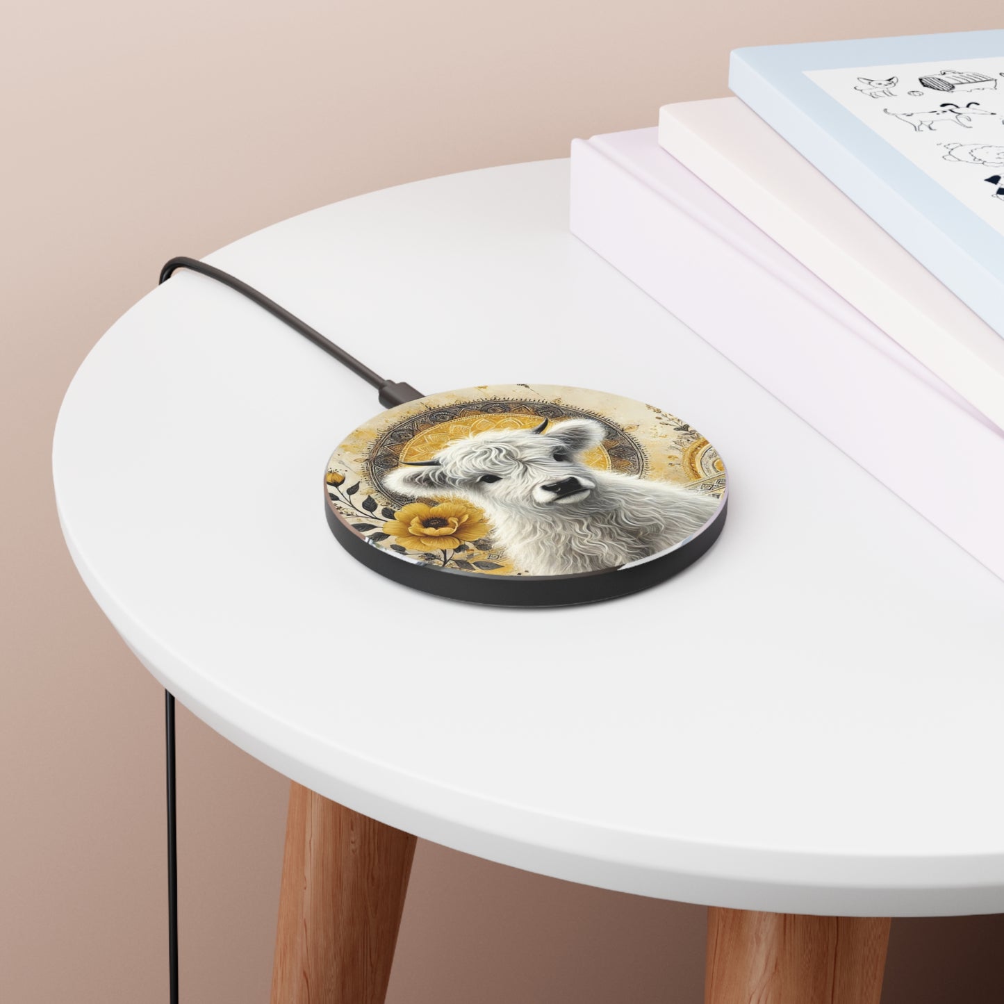MiniMoo Yellow Flower Charger - PrairieSpirits Designers Collection
