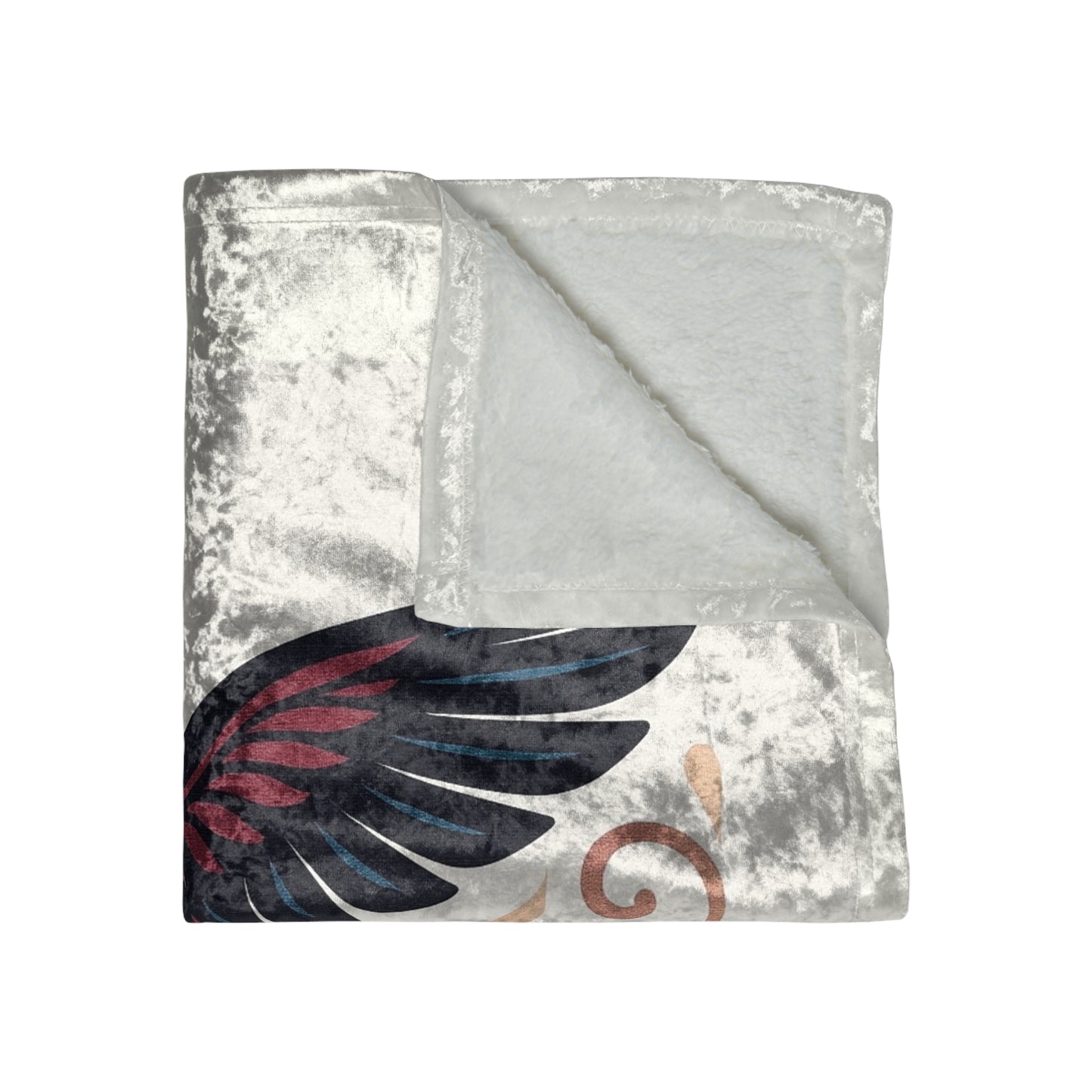 Crushed Velvet Blanket - Blue Hummingbird