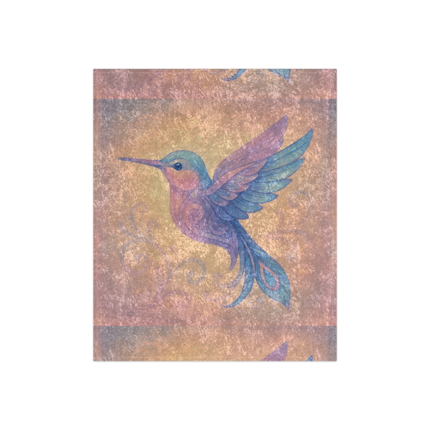 Crushed Velvet Blanket - Pink Hummingbird