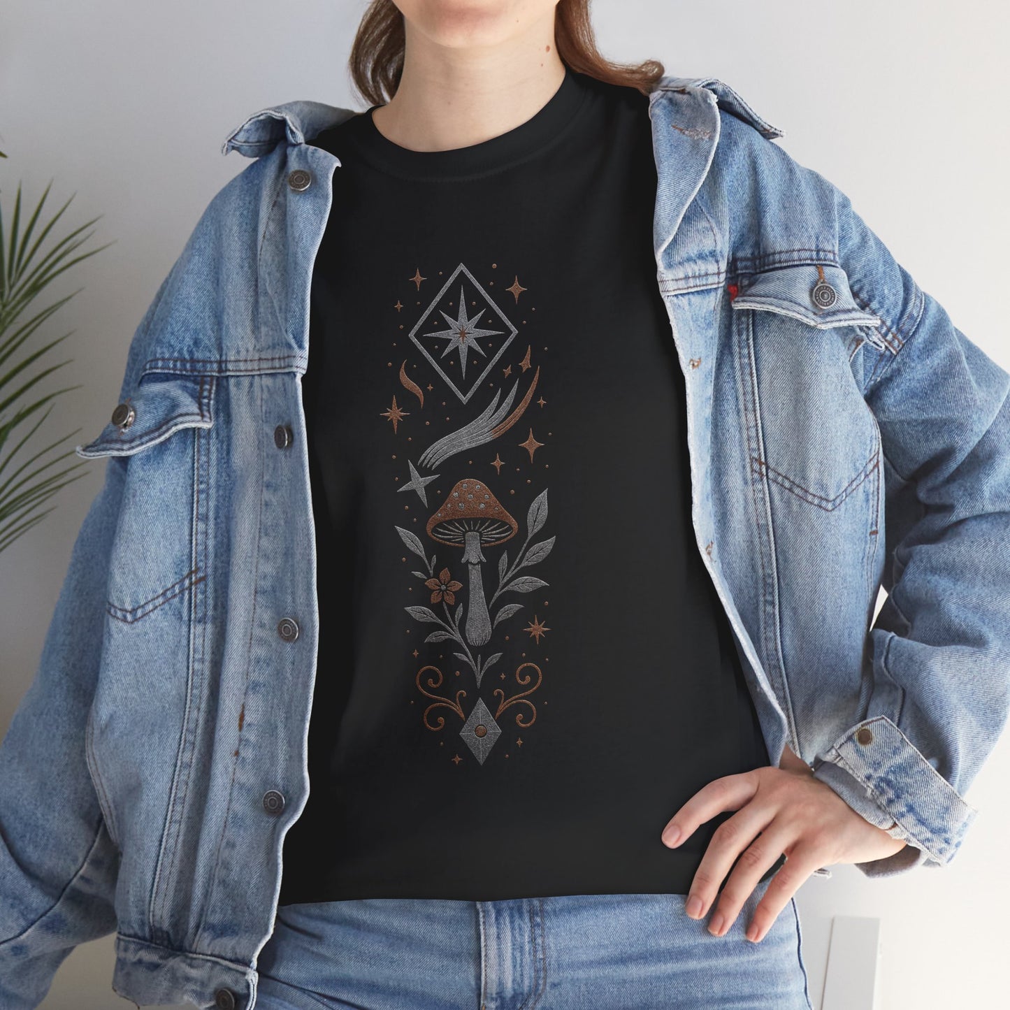 Boho Tee - Stardust Bloom, Portal of the Shroom Design