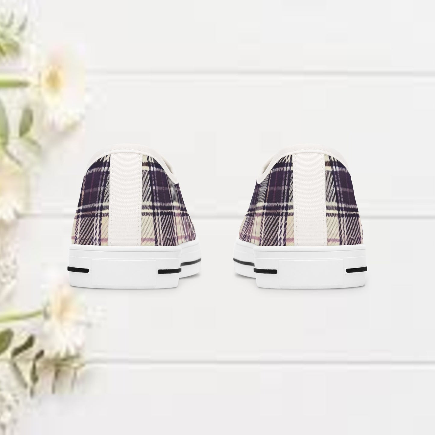 Low Top Sneakers - PrairieSpirits Collection, Plaid Purple