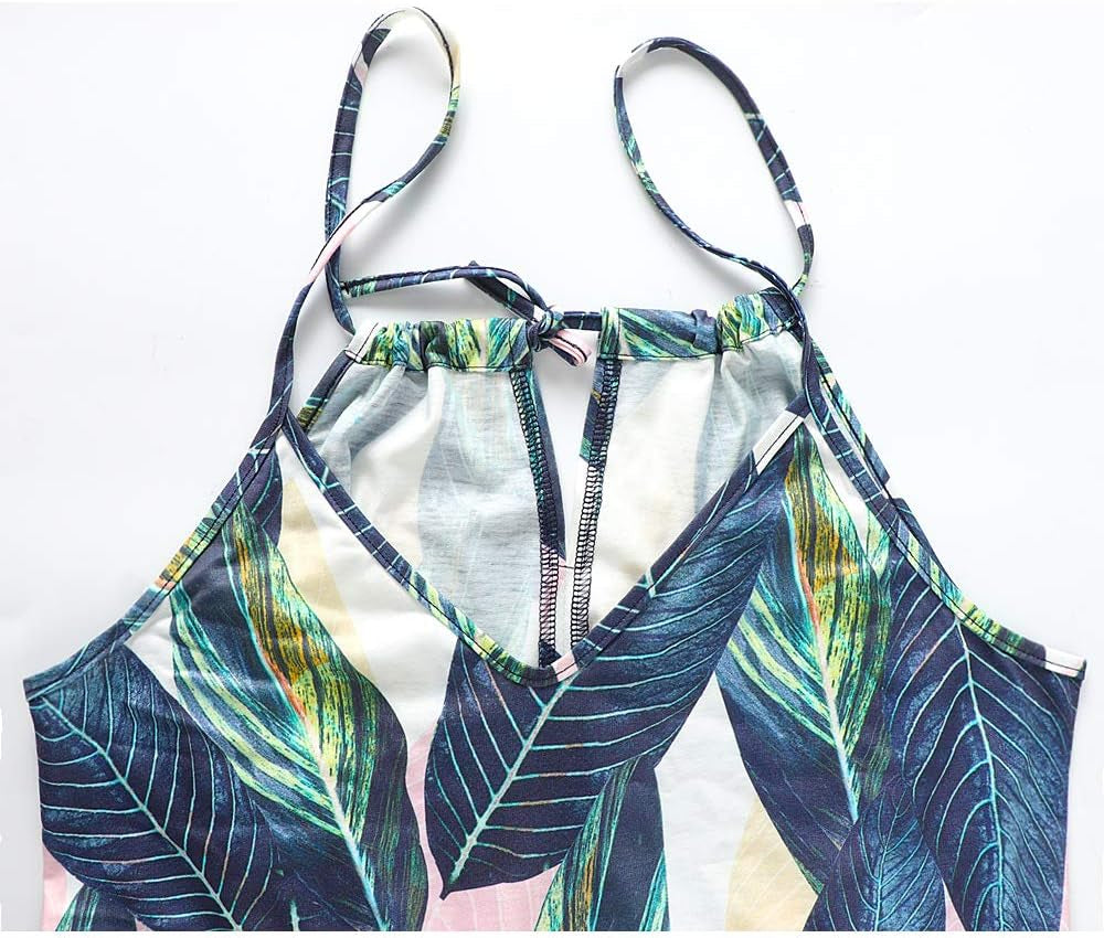 Womens Summer Sleeveless V Neck Spaghetti Strap Pockets Beach Boho Vacation Casual Spring Maxi Dress