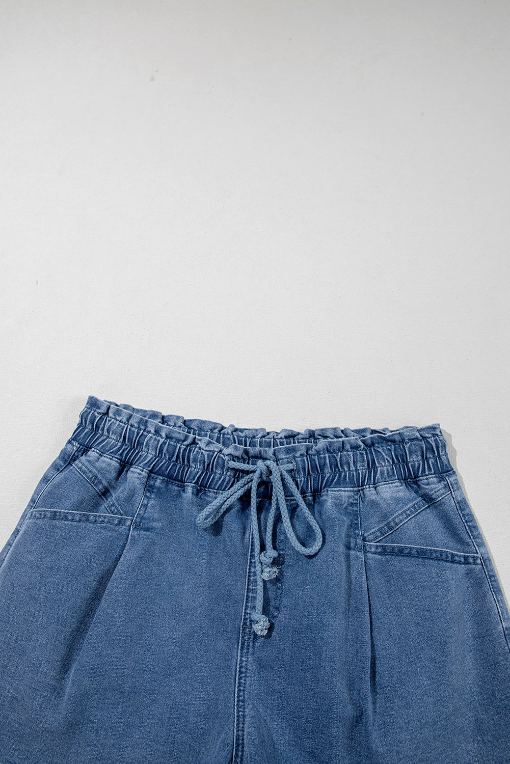 Ashleigh Blue Drawstring High Waist Casual Denim Shorts