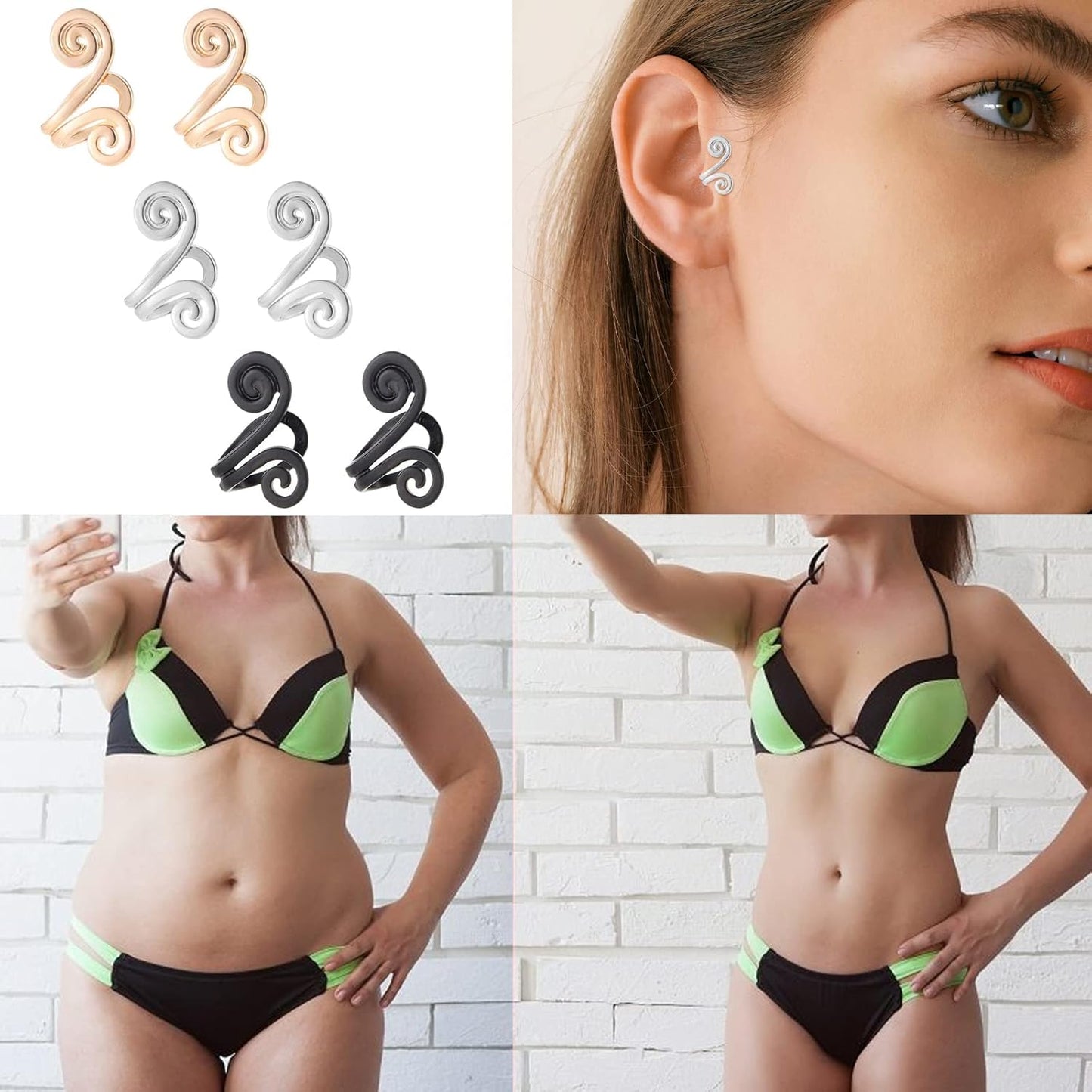 Acupressure Clip on Earrings - Non Piercing Acupoint Ear Clips for Women & Men