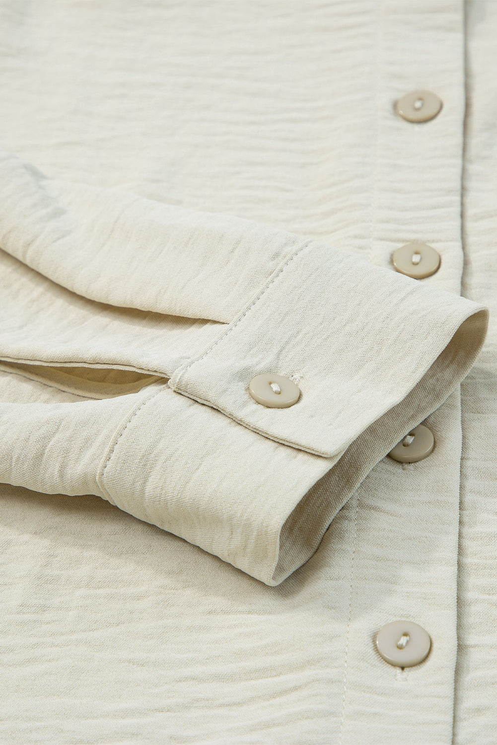 Beige Crinkle Pocket Half Sleeve Shirt