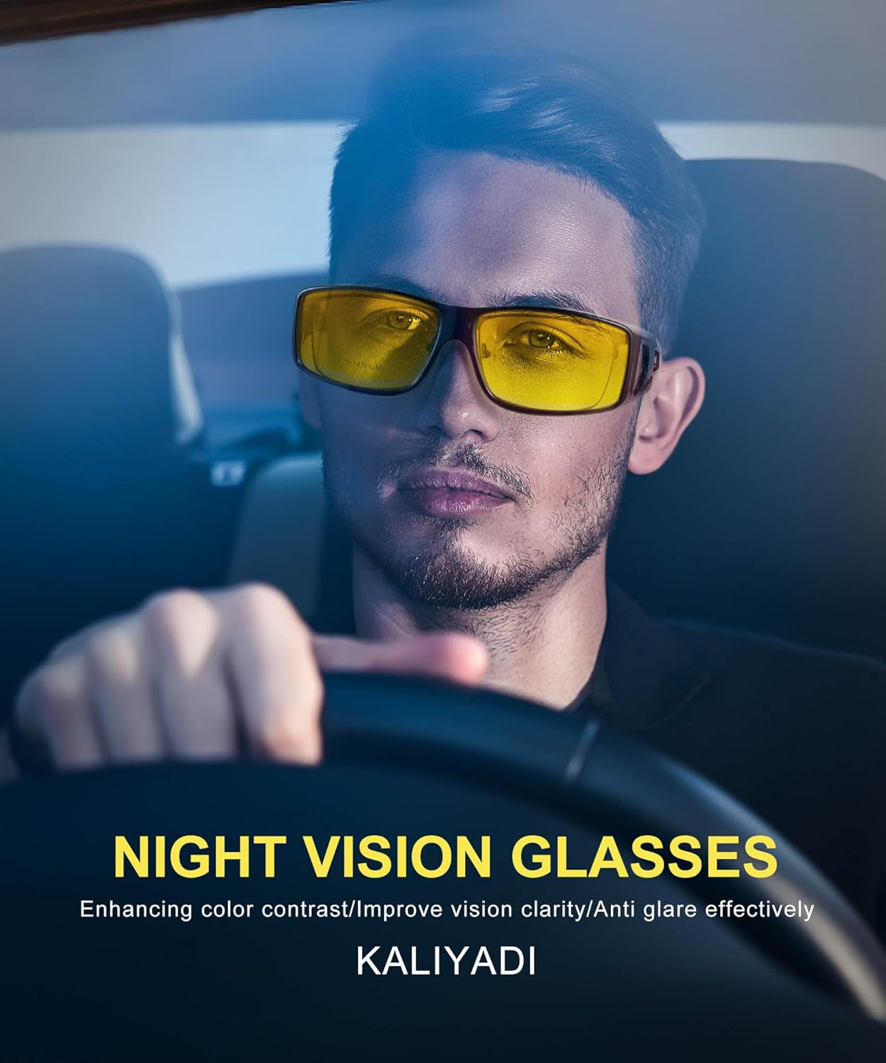 Night-Vision-Glasses Fit-Over-Glasses Wrap-Around Glasses: anti Glare Night Driving Glasses for Men Women HD Lens