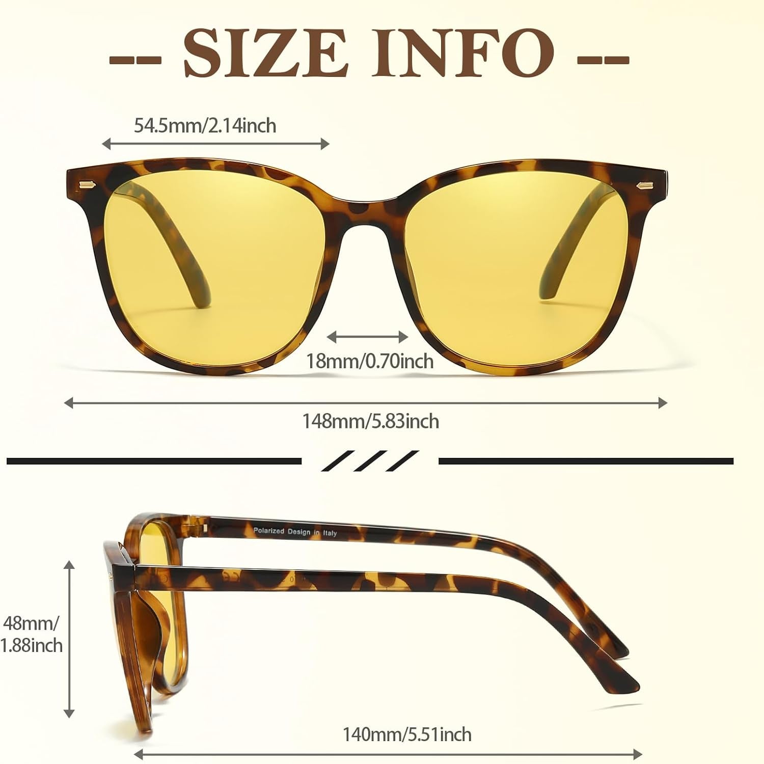 2 Pack Night Vision Glasses for Women Men, Polarized Night Driving Glasses Anti-Glare and Enhance Vision at Night 1851