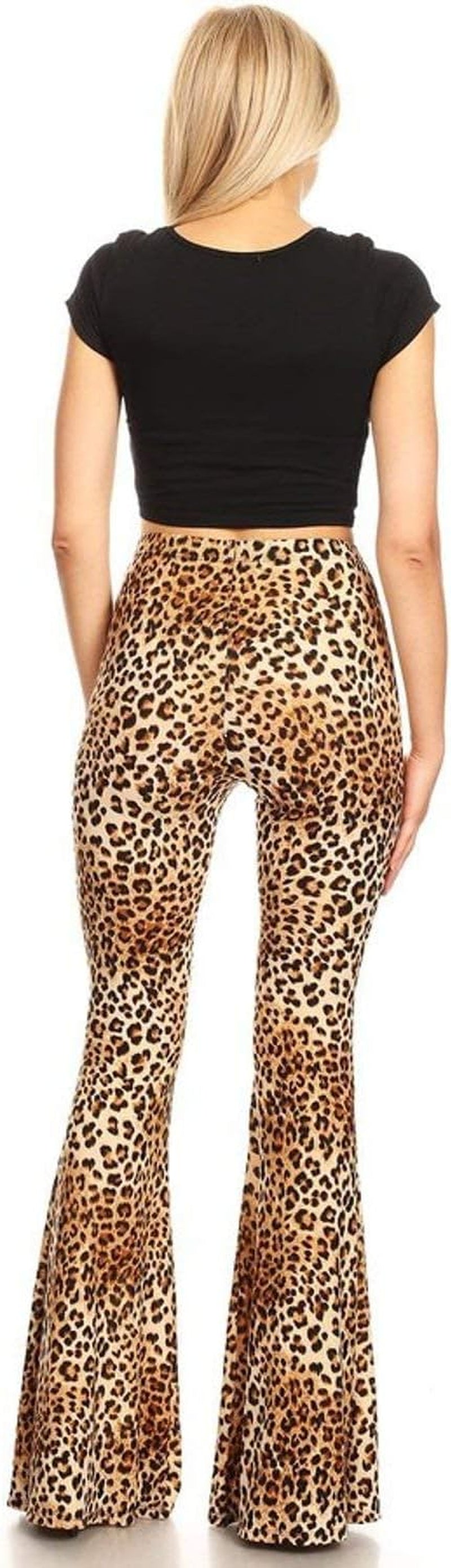 Boho Flare Pants, Elastic Waist, Wide Leg Pants for Women, Solid & Printed, Stretchy and Soft