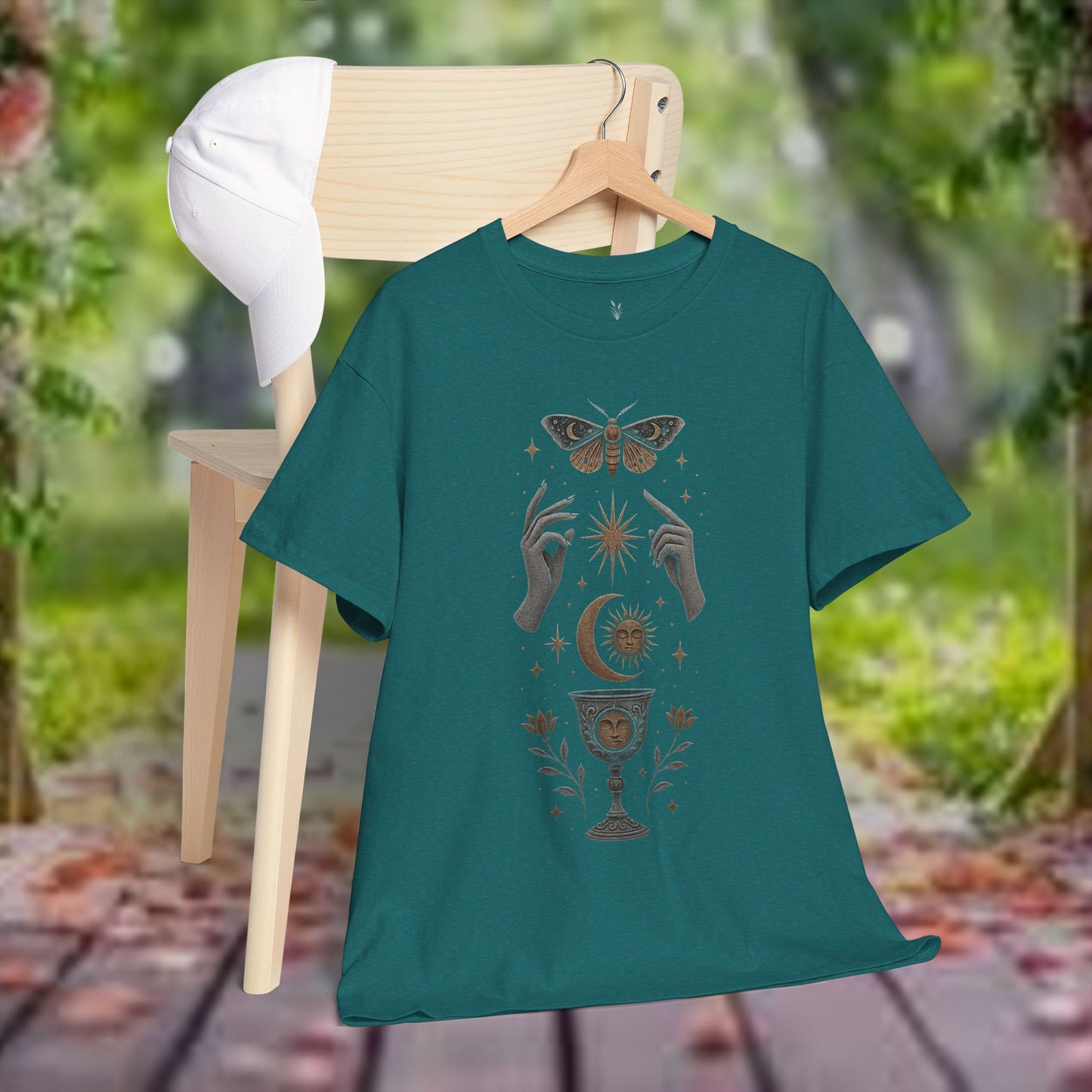 Boho Tee - Mystic Offering: Lunar Wisdom & Divine Flow Design