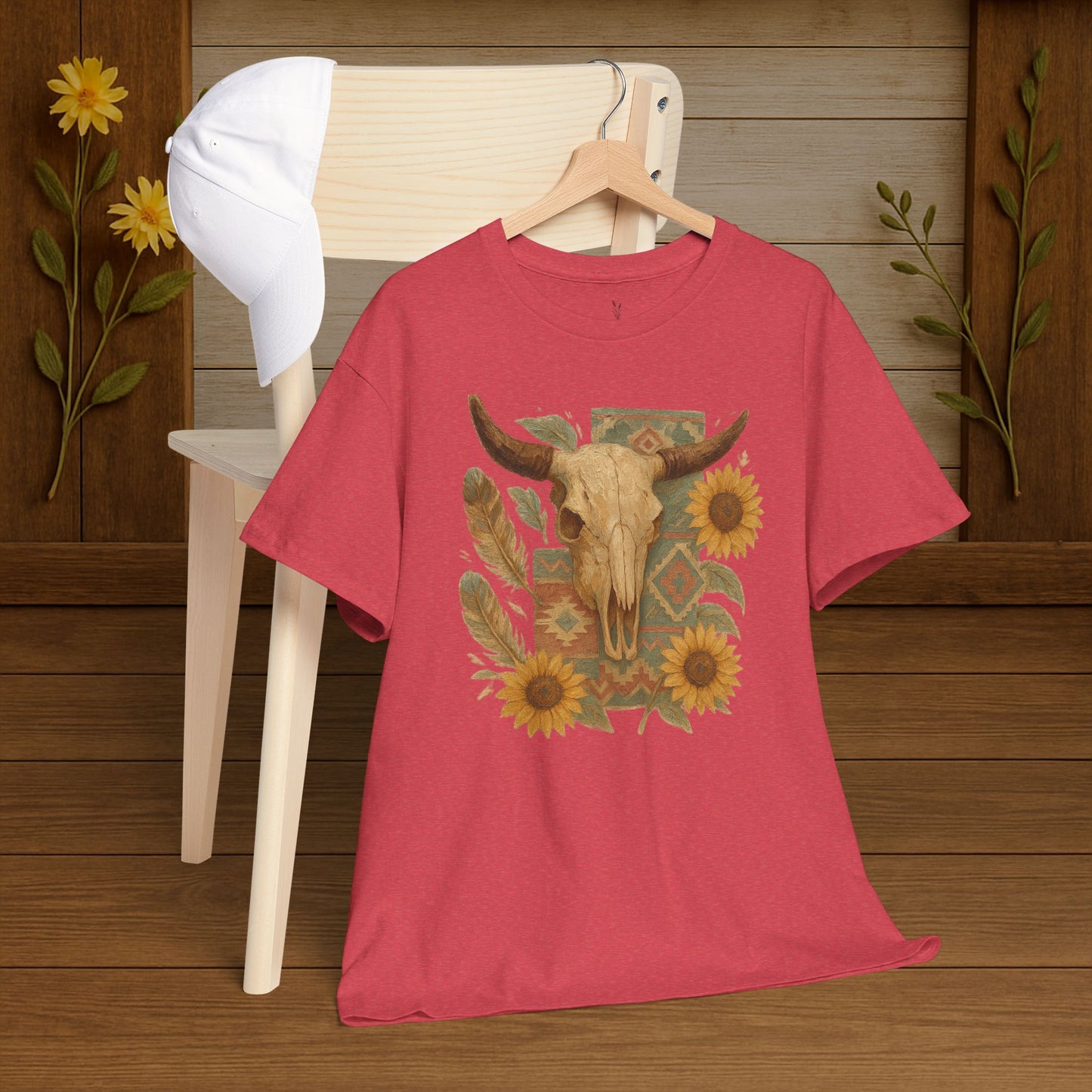 Boho Floral Tee - Unisex Heavy Cotton