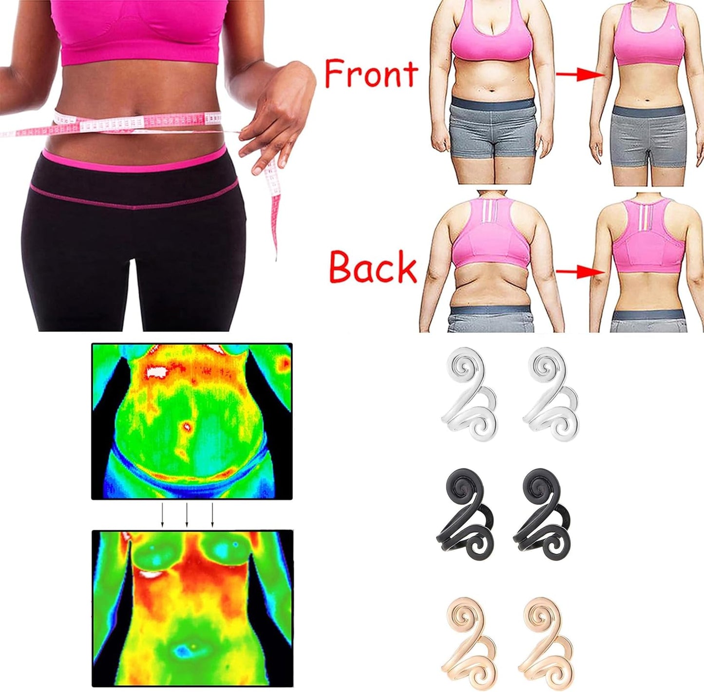 Acupressure Clip on Earrings - Non Piercing Acupoint Ear Clips for Women & Men