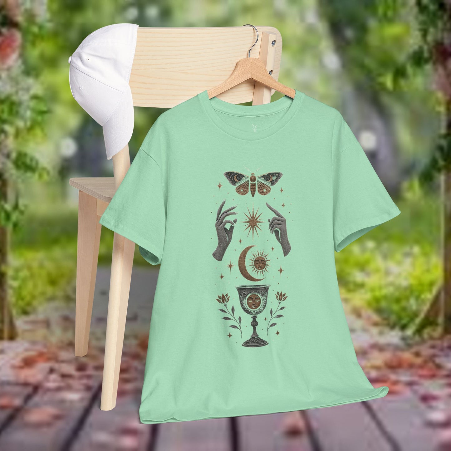 Boho Tee - Mystic Offering: Lunar Wisdom & Divine Flow Design