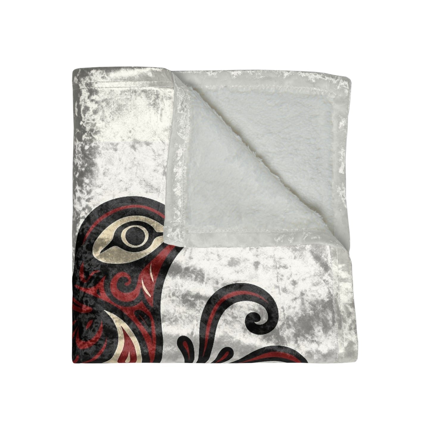 Crushed Velvet Blanket - Red Hummingbird