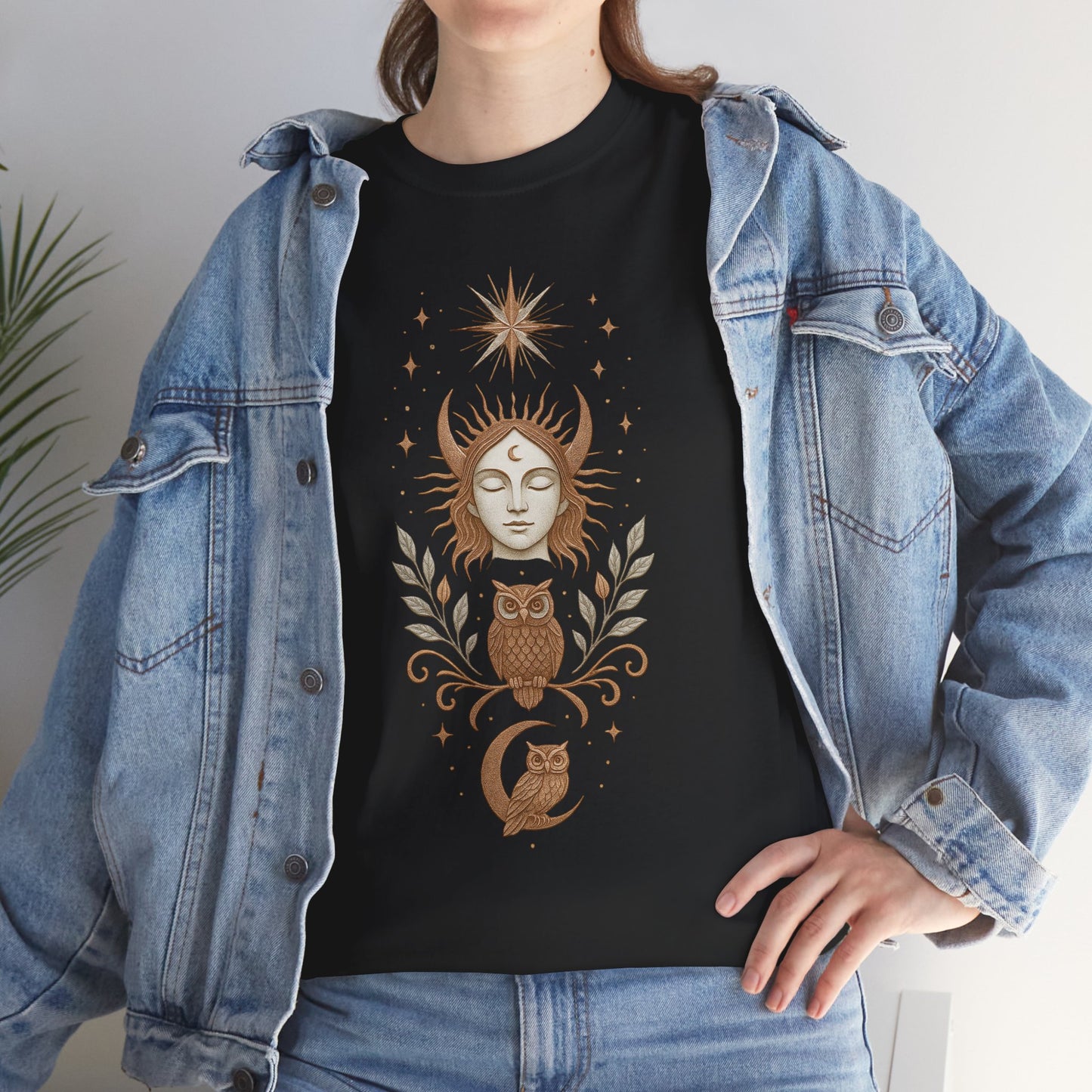 Boho Tee - Moonlight Oracle: Keeper of Wisdom Design