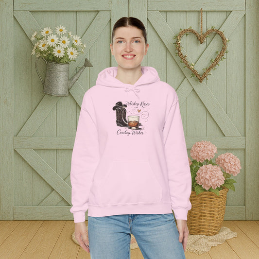 Hooded Sweatshirt - Whiskey Kisses and Cowboy Wishes