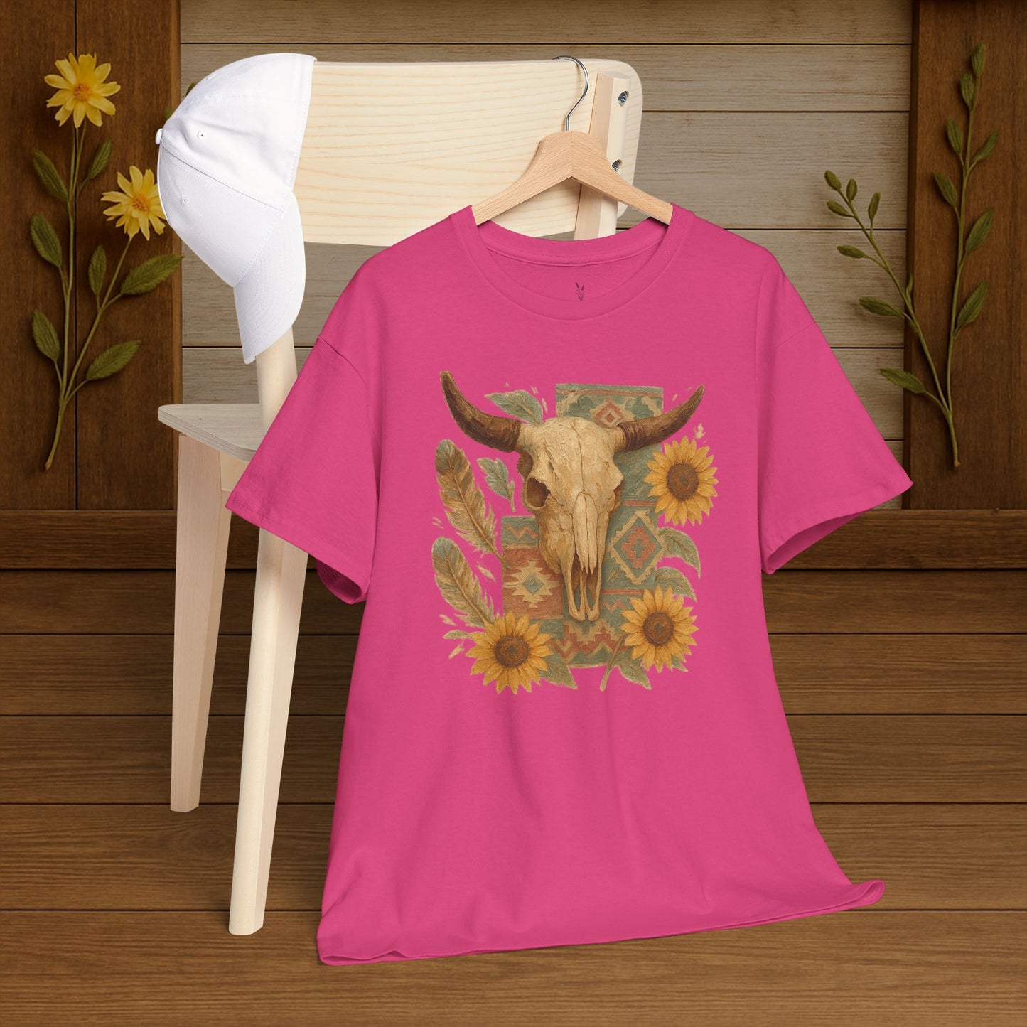 Boho Floral Tee - Unisex Heavy Cotton