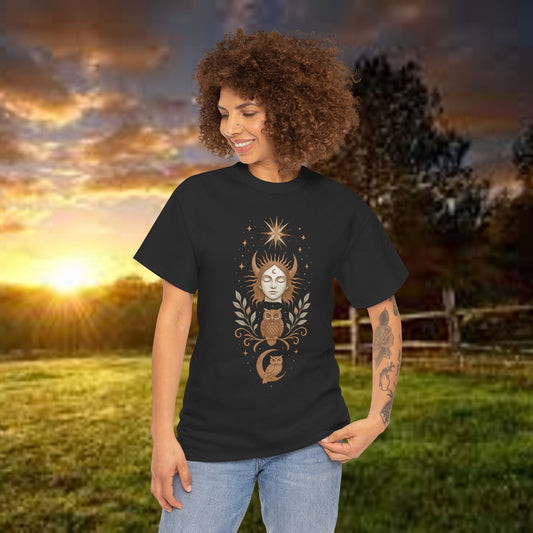 Boho Tee - Moonlight Oracle: Keeper of Wisdom Design