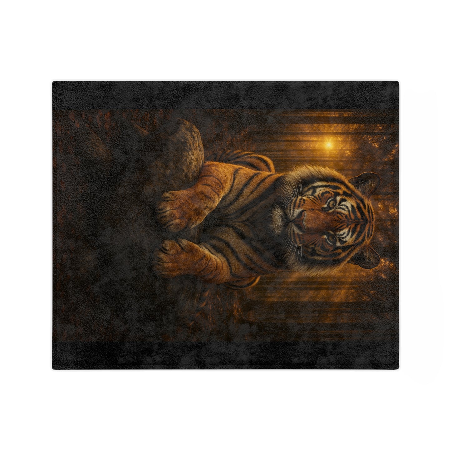 KhaN Tiger Family  Velveteen Blanket -  by PrairieSpirits