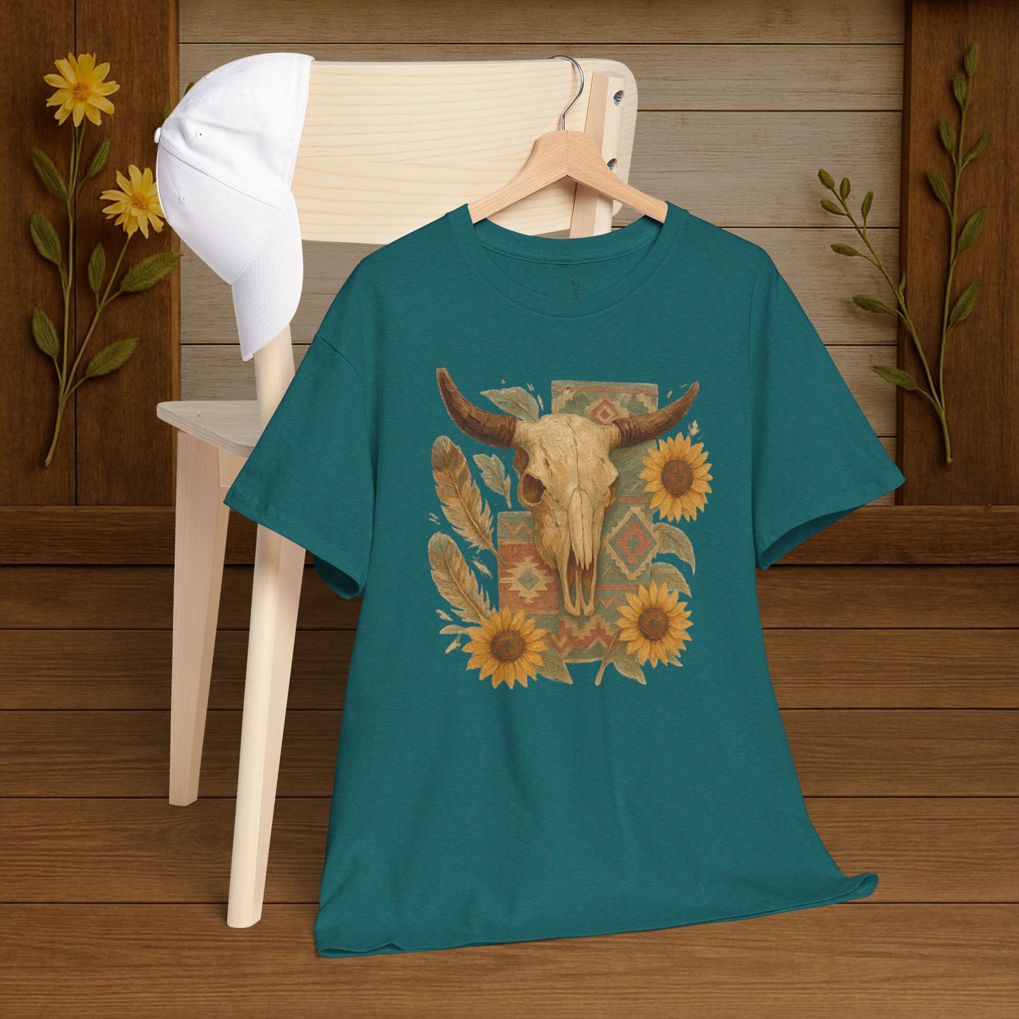 Boho Floral Tee - Unisex Heavy Cotton