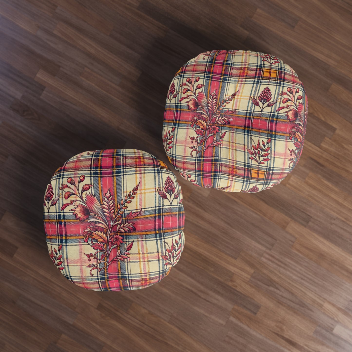 Round Floor Pillow - PrairieSpirits Boho Plaid Collection
