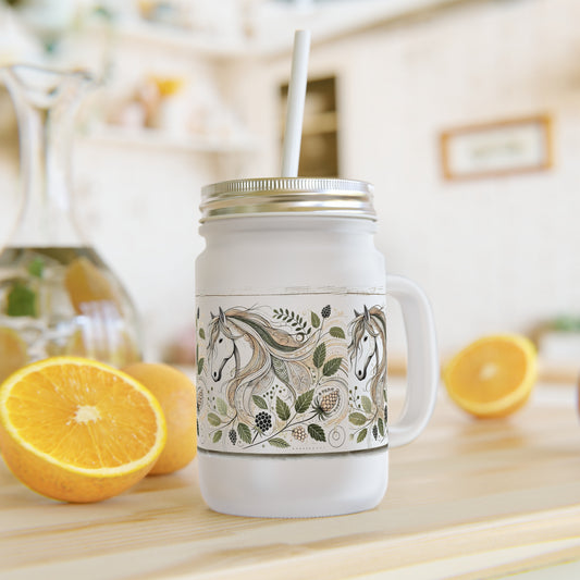 Boho Mason Jar Glass