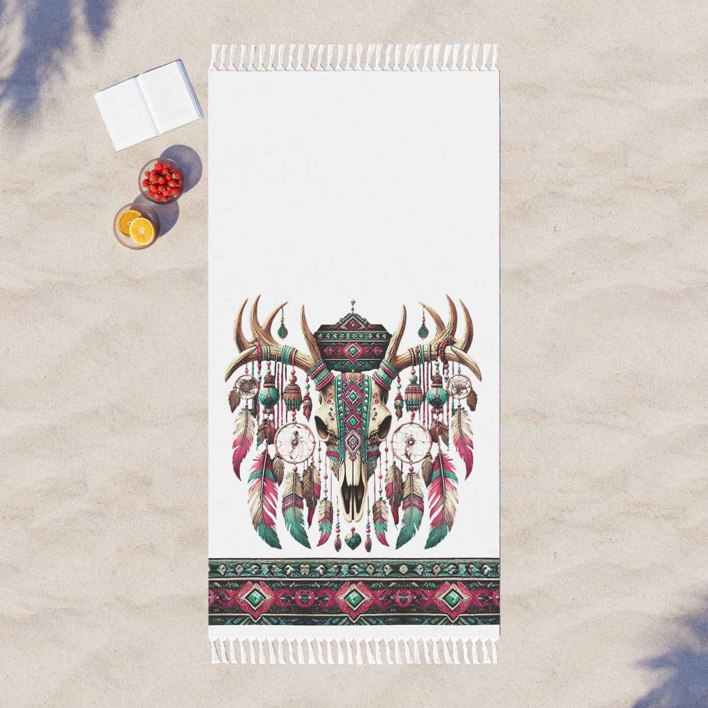 Beach Towel - Boho Dreamcatcher Design - PrairieSpirits Collection