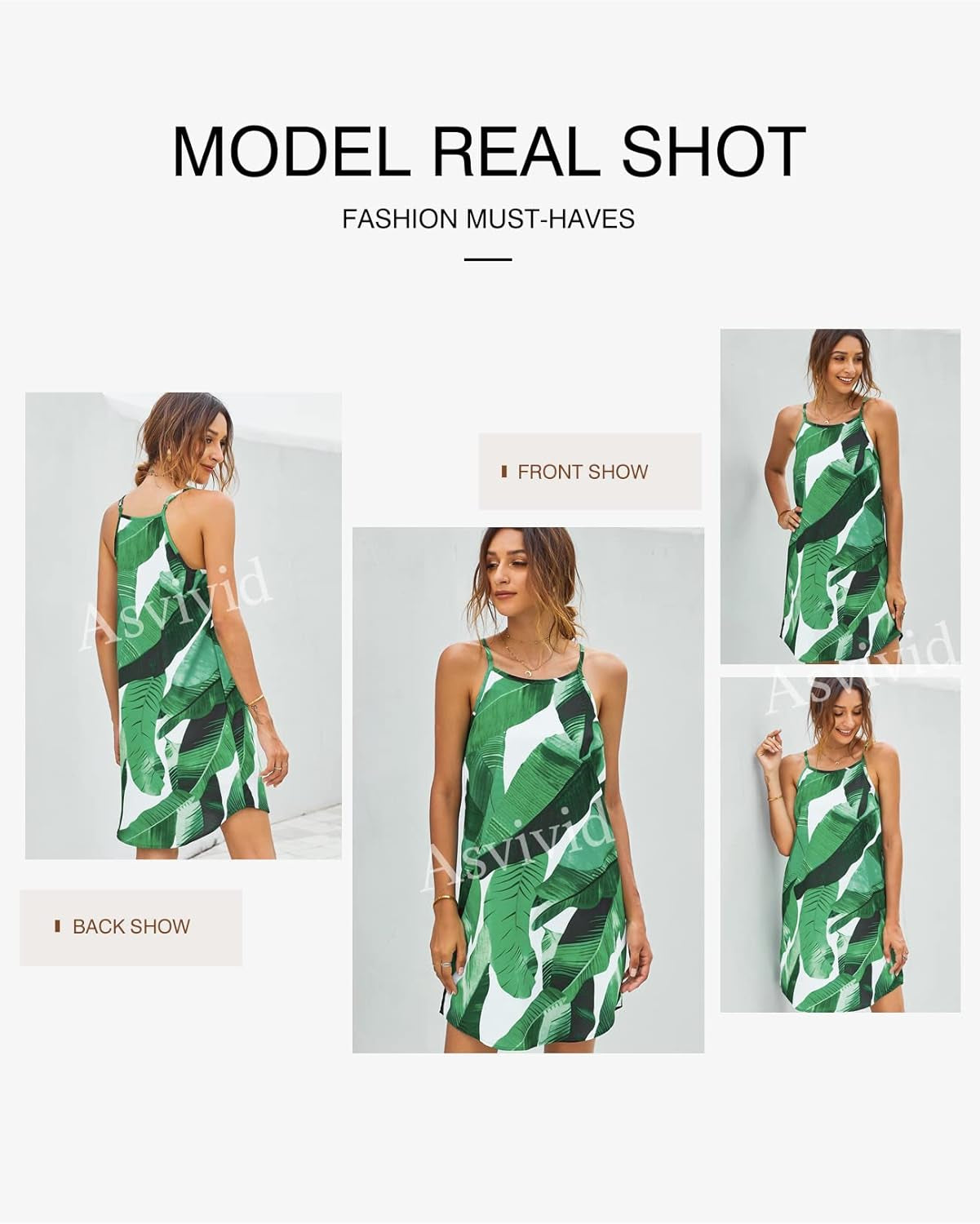 Womens Halter Palm Leaf Floral Casual Dresses Summer Beach Dress Sleeveless Short Sundresses XS-XL