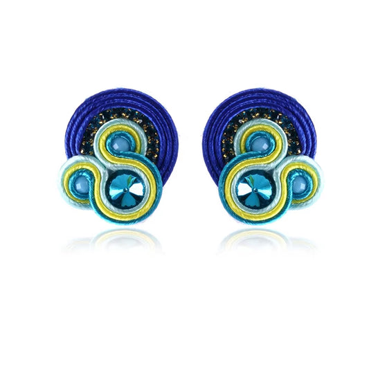 Fashion Soutache Earrings Women Earring Stud Jewelry Ethnic Boho Small Earring Colorful Crystal Accessories 2023 Gift