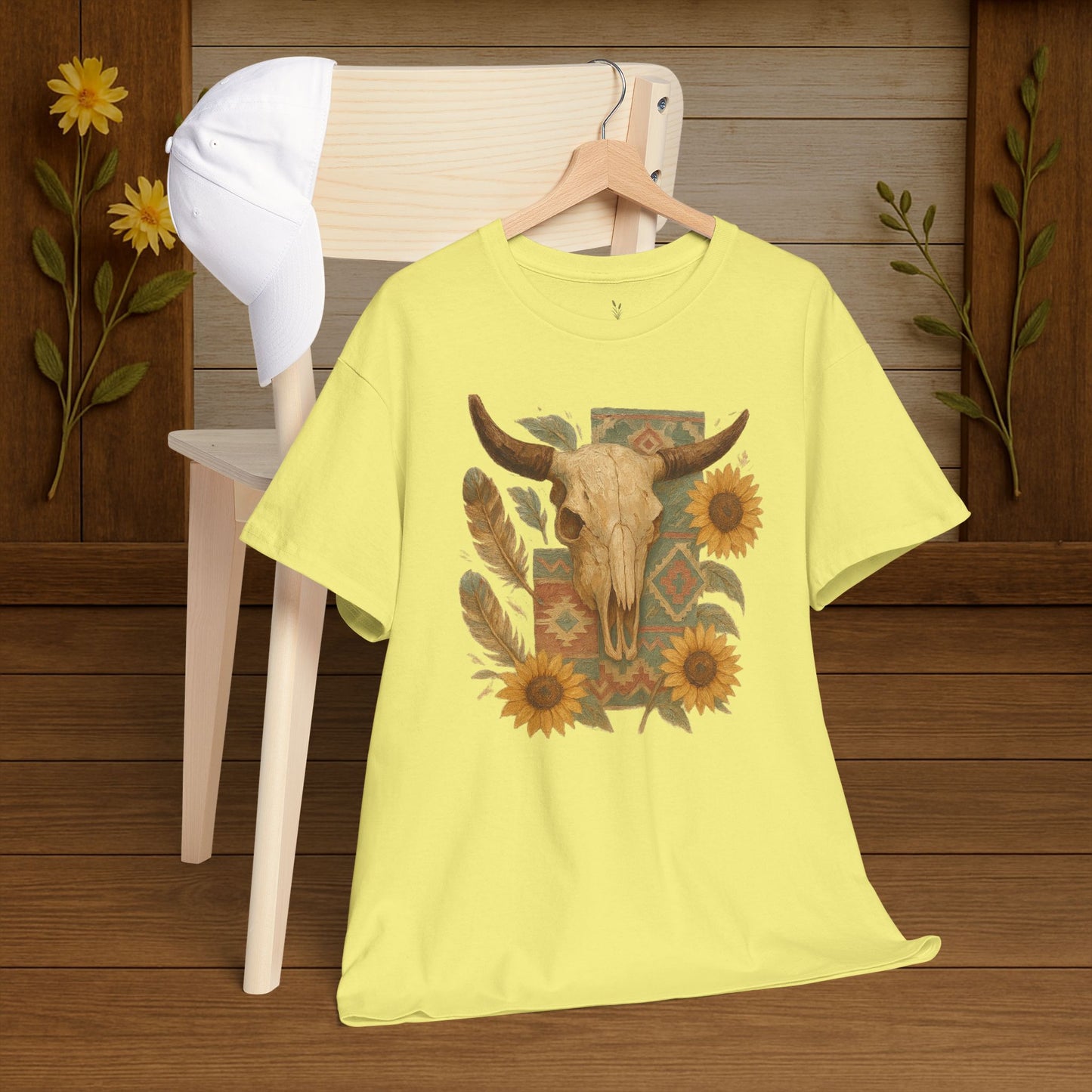 Boho Floral Tee - Unisex Heavy Cotton