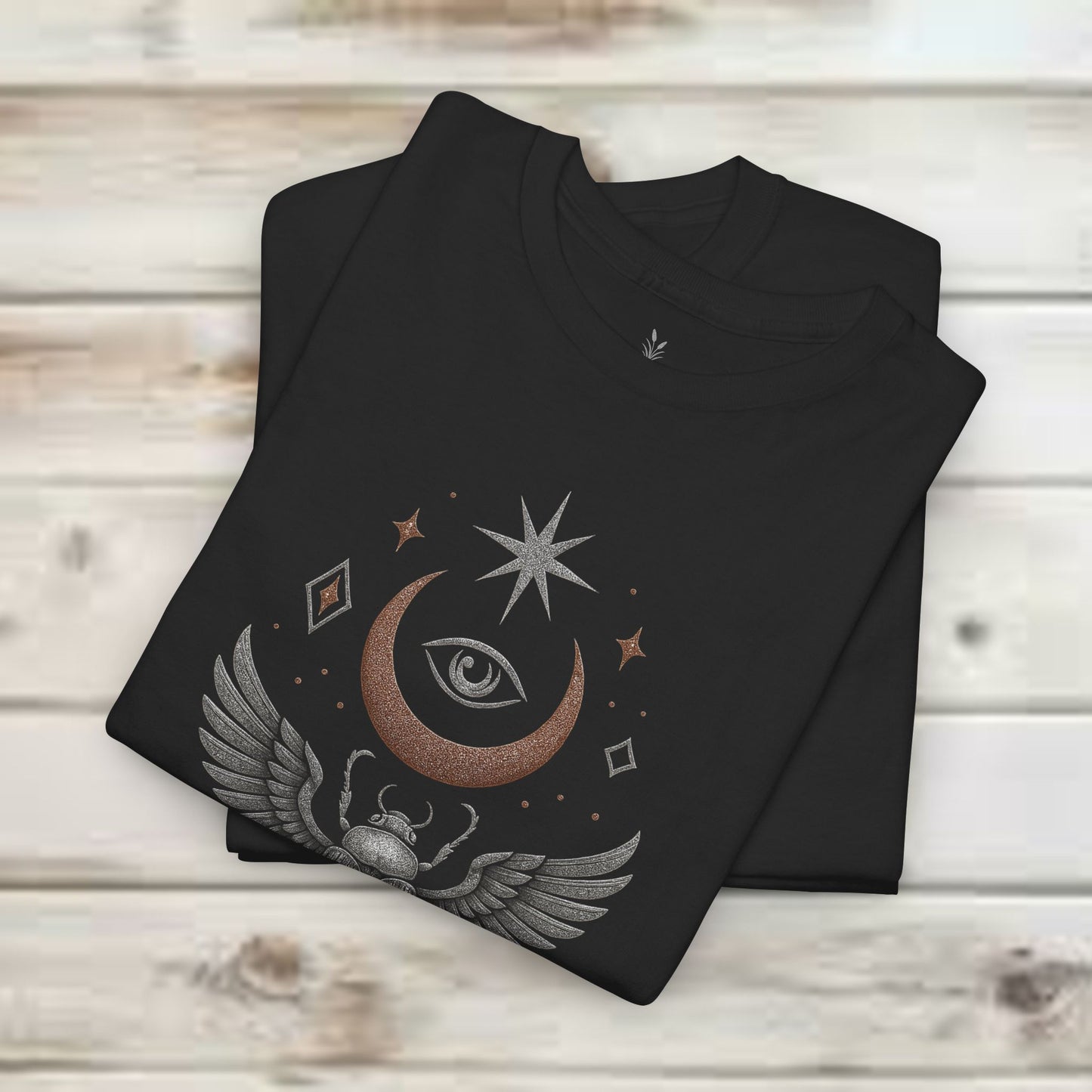 Boho Tee -Celestial Guardian: Eye of the Scarab Design