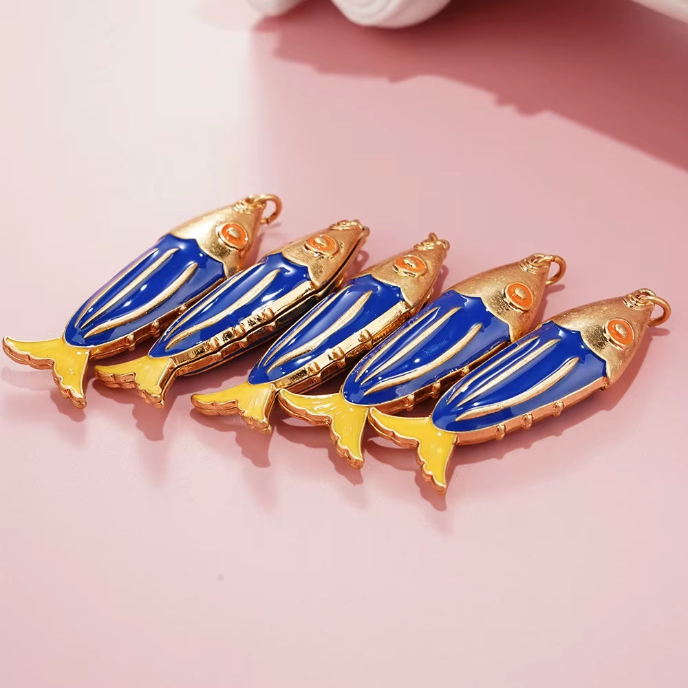 Cute Enamel Mermaid Necklace Fish Charm Pendant for Girls Women Ocean Animals Jewelry Gifts Charms Mermaid Accessories ﻿