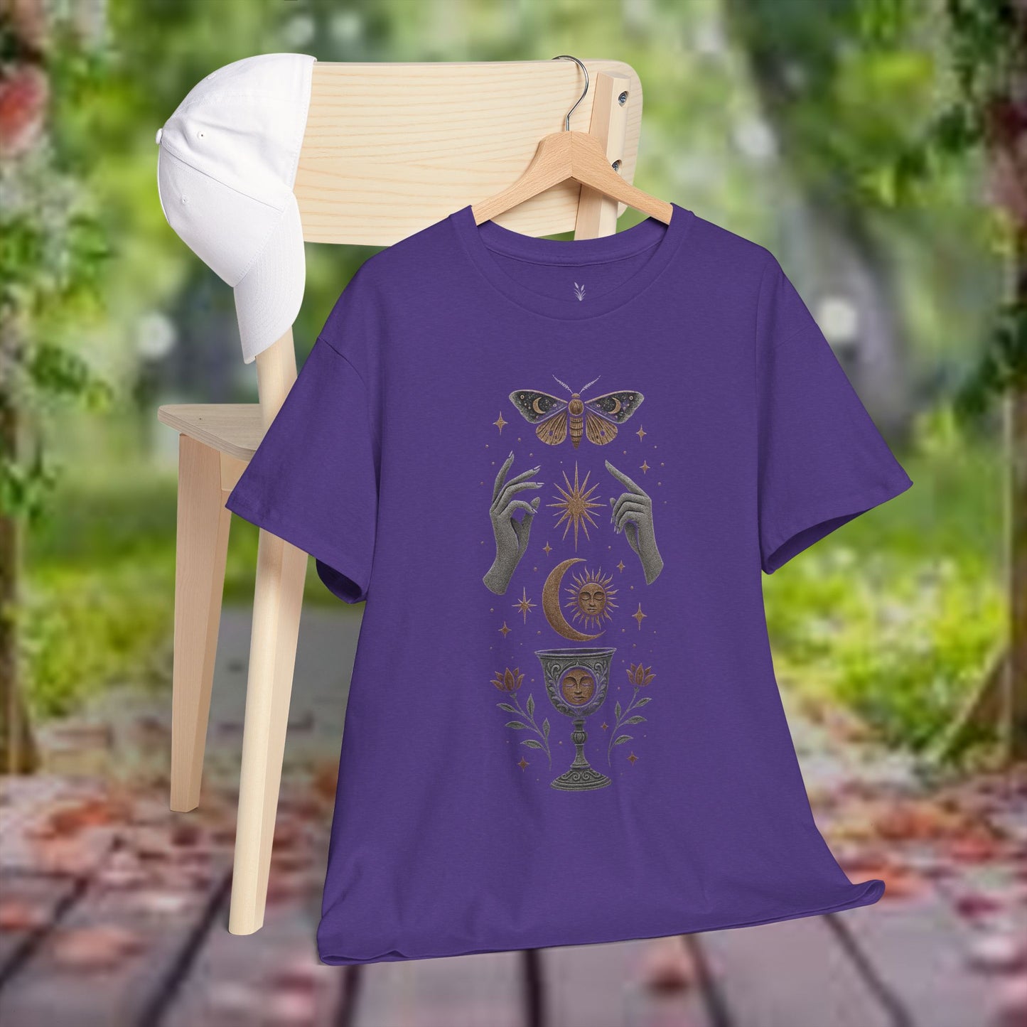 Boho Tee - Mystic Offering: Lunar Wisdom & Divine Flow Design