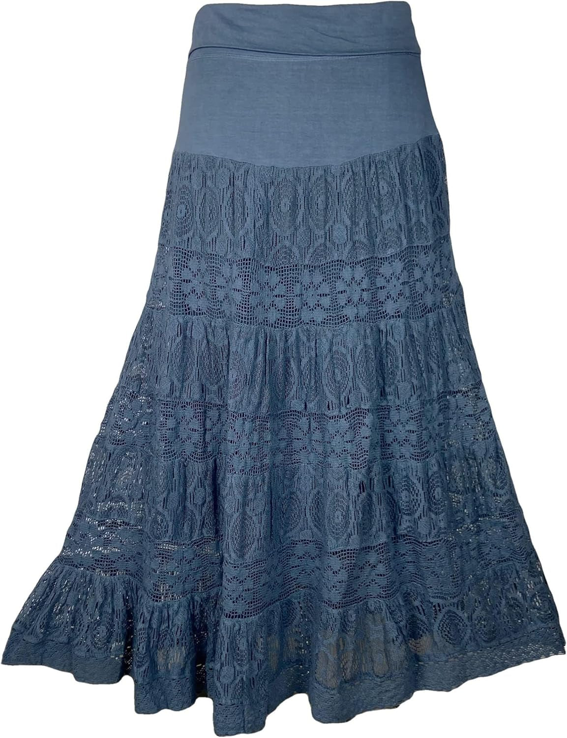 Women'S 2025 Summer Boho Peasant Tiered Long Lace Skirt Maxi - Net Flared Long Maxi Skirts for Women