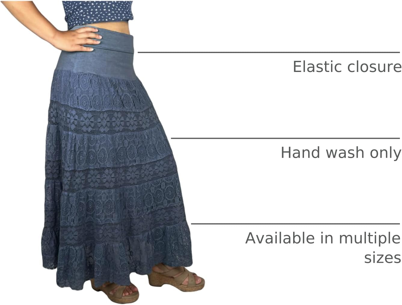 Women'S 2025 Summer Boho Peasant Tiered Long Lace Skirt Maxi - Net Flared Long Maxi Skirts for Women