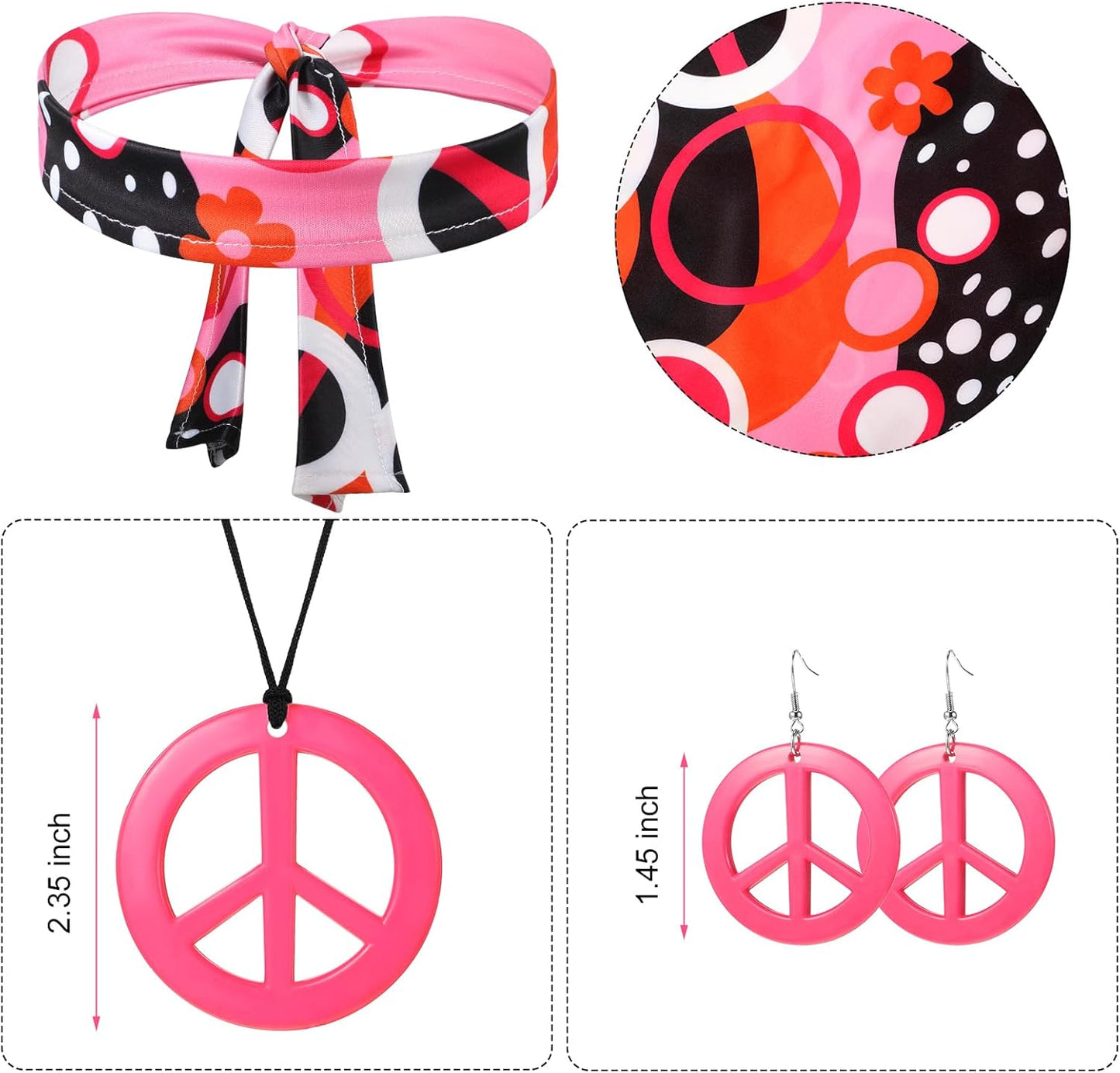 60S 70S Women Hippie Costume Outfits Disco Retro Flared Pants for Carnival Party Halloween