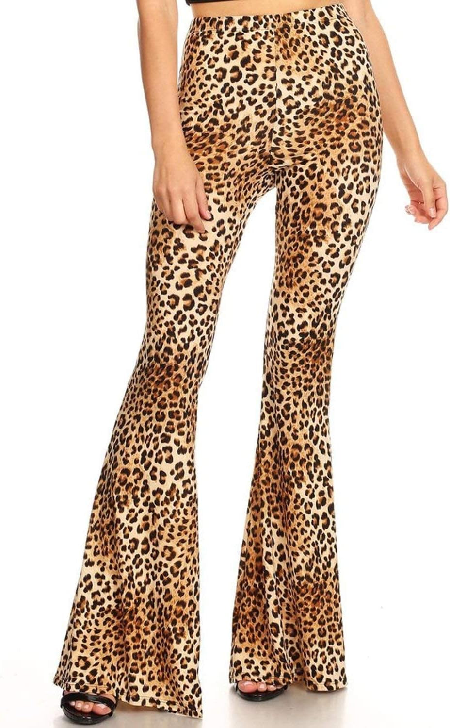 Boho Flare Pants, Elastic Waist, Wide Leg Pants for Women, Solid & Printed, Stretchy and Soft