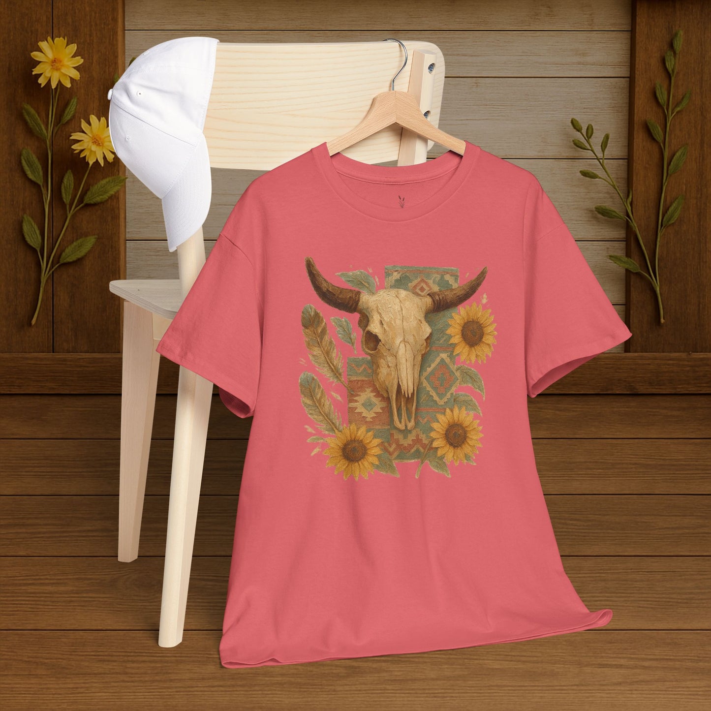 Boho Floral Tee - Unisex Heavy Cotton