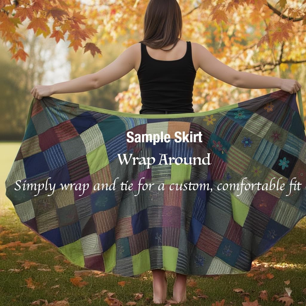 2025 Boho Tie Dye Winter Maxi Skirts for Women – High Waisted Wrap Cover up Patched Long Skirts for Women